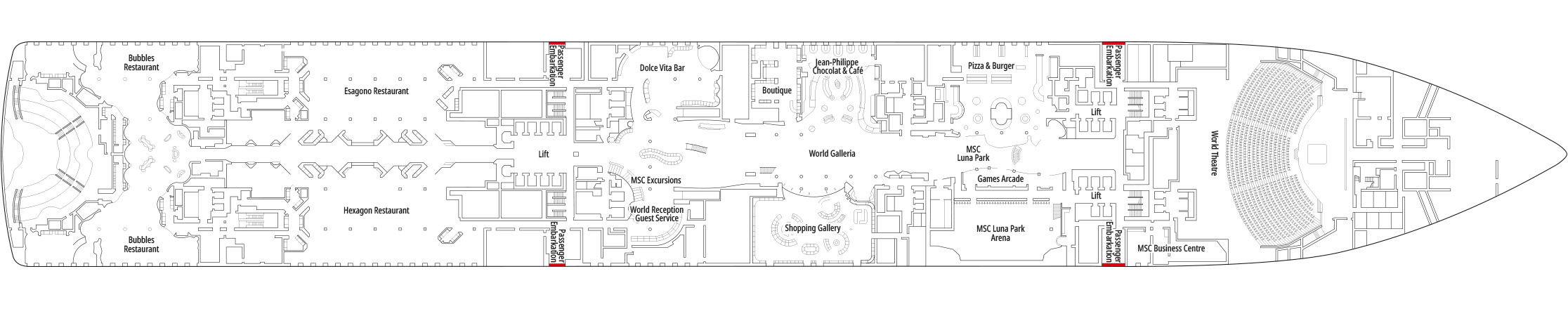 Deck Plan - MSC World America Cruise Ship | MSC Cruises